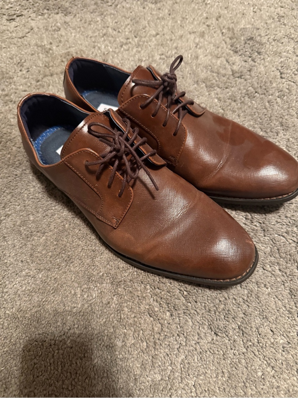 Men's Brown Leather Derby Dress Shoes